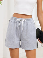 Striped Trim Drawstring Shorts (4)