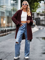 Long Sleeve Waffle-knit Cardigan (20)