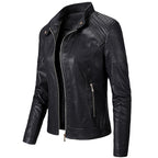 Long Sleeve Leather Jacket Pu Short photo 1