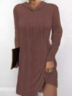 Casual Long Sleeve Hooded Knit Dress (14)