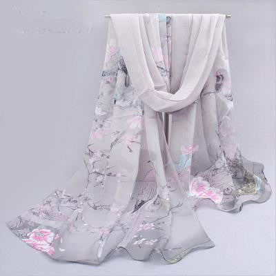 Narrow Thin Chiffon Scarf Sunscreen Shawl variant CJWJ137115701AZ