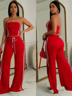 Sleeveless Tube Top Wide Leg Pants Set (16)