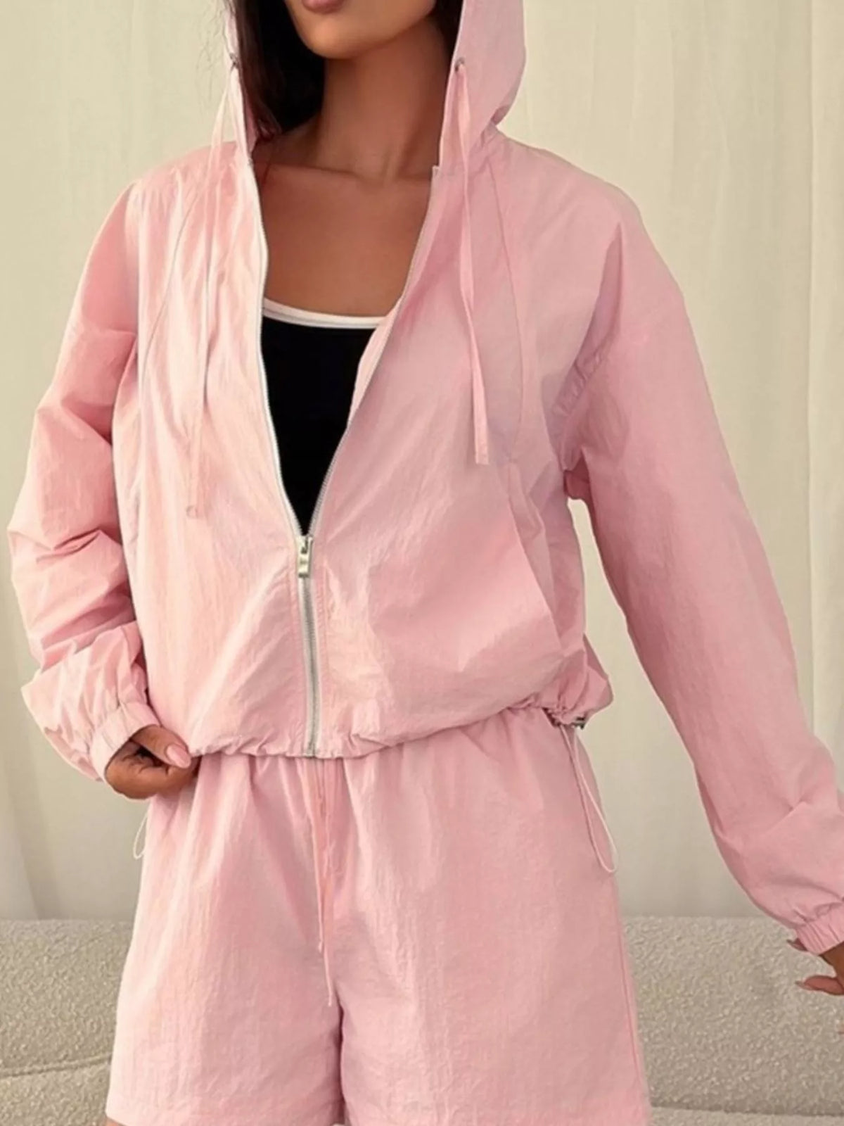 Lightweight Hooded Jacket Shorts Set (10)