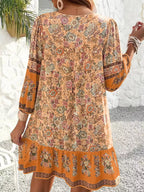 Floral Print Tassel Tie Neck Mini Dress (15)