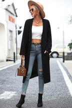 Dropped Shoulder Long Sleeve Cardigan Pocket (12)