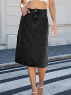 Slit Back Midi Denim Skirt (16)