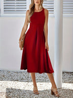 Sleeveless A-line Midi Dress (9)