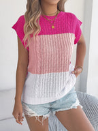 Block Cable Knit Sweater (2)