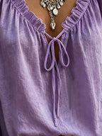Frill Tie Neck 3/4 Sleeve Blouse (8)
