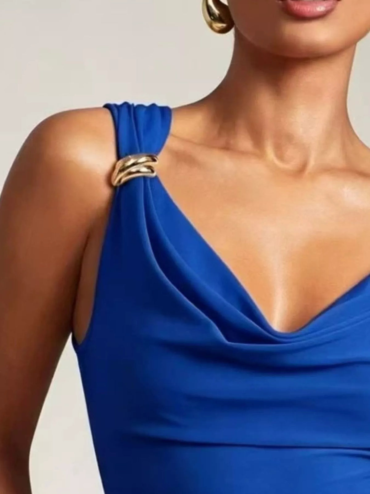 Cowl Neck Tank Metal Ring Accents (4)