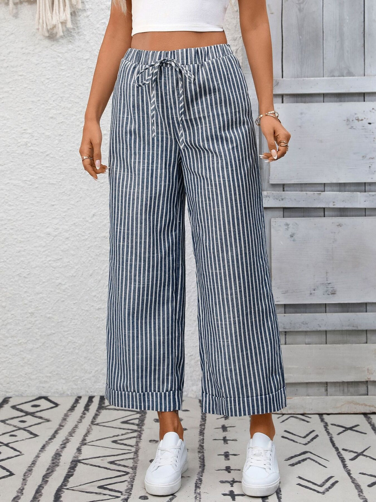 Striped Wide Leg Pants (7)