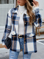 Plaid Button-up Long Sleeve Shacket (3)