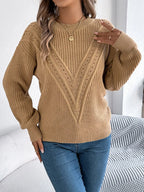 Openwork Round Neck Sweater (17)