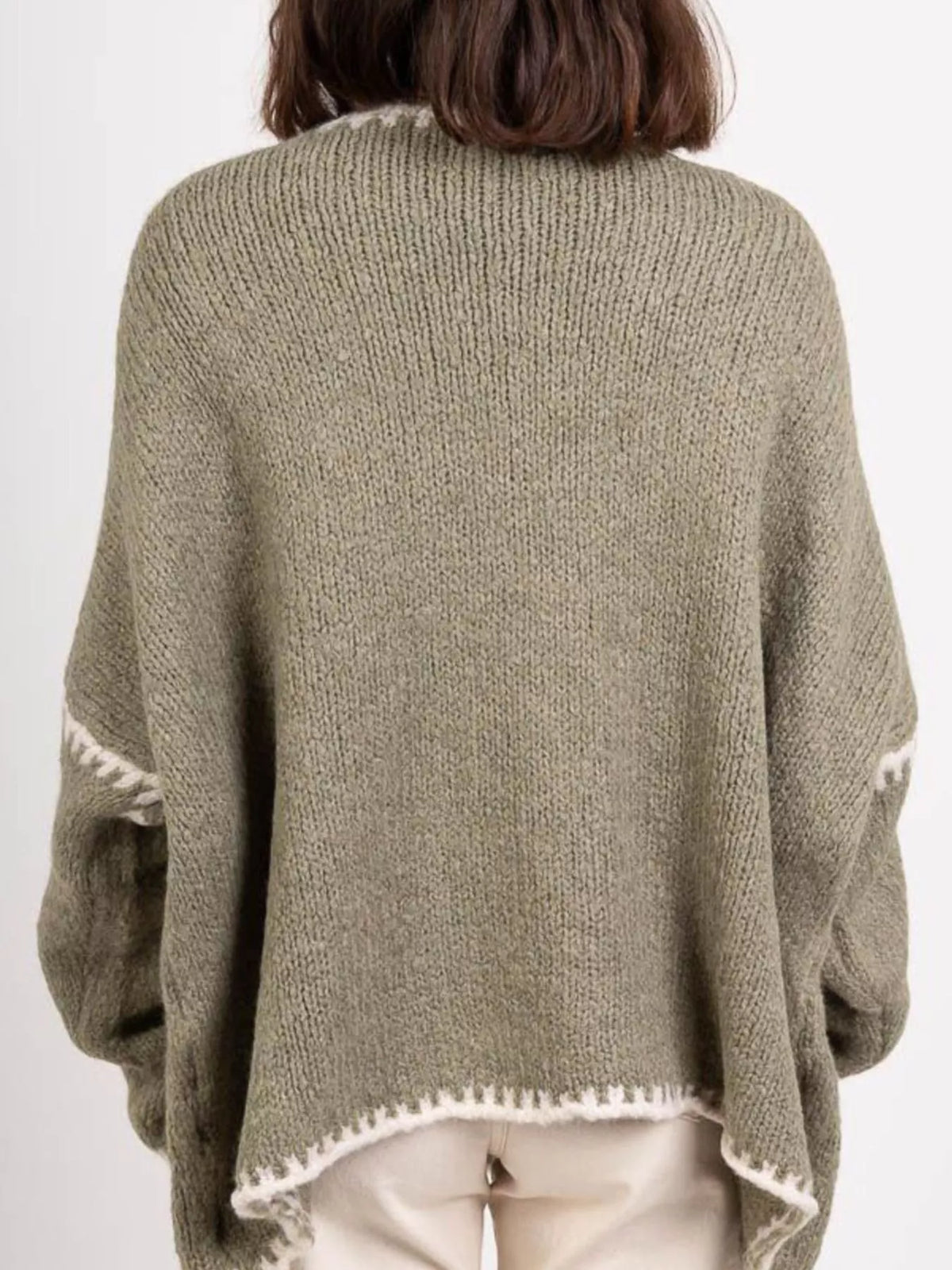 Contrast Trim Open Front Cardigan (20)