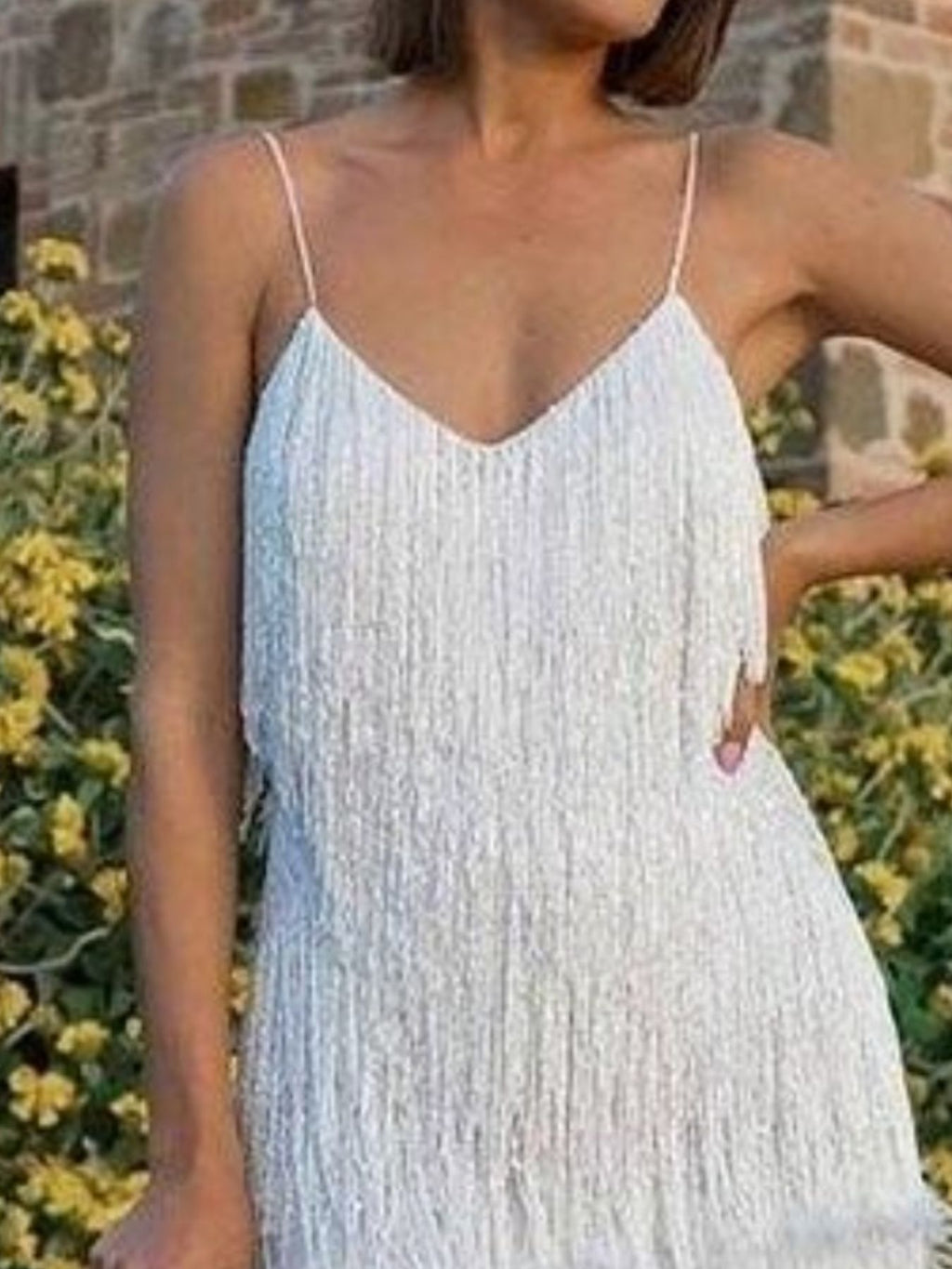 Fringe Feather Hem Mini Dress (9)