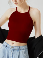Grecian Neck Cropped Tank Chest Pads (23)