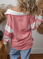 Block Striped Johnny Collar Sweatshirt (21)