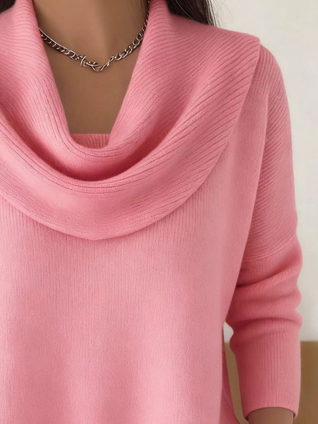 Drape Neck Long Sleeve Knit Top (12)