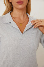 Collared Neck Dropped Shoulder T-shirt (8)