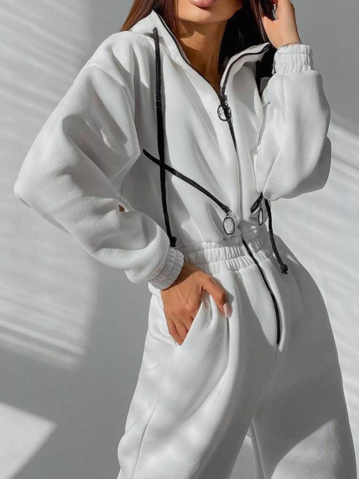 Hooded Zip-up Long Sleeve Jumpsuit (2)