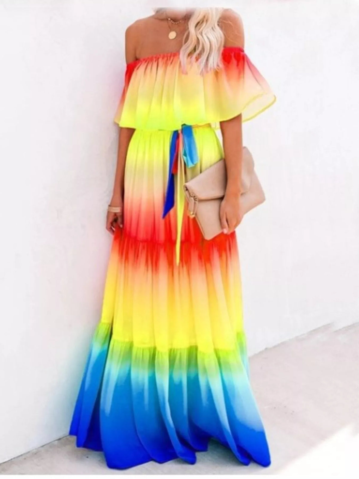 Full Size Off-shoulder Tiered Maxi Dress Plus (5)