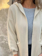 Full Size Open Front Drop Shoulder Hooded Cardigan Plus (6)