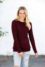 Round Neck Raglan Sleeve Sweater (11)