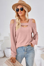 Cutout Square Neck Cold Shoulder T-shirt (23)