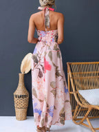 Floral Print Halter Neck Maxi Dress (25)