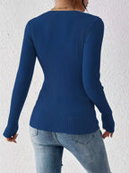 Ribbed Knit Button Front Top (19)