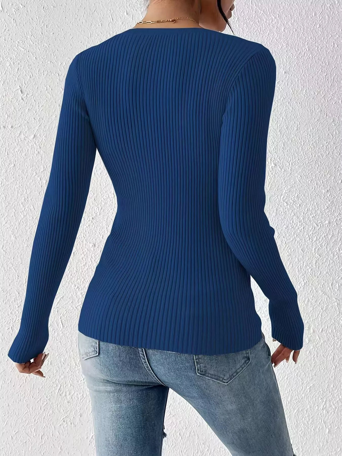 Ribbed Knit Button Front Top (19)