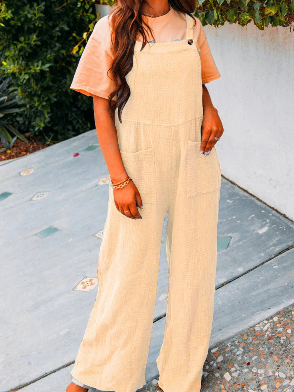 Full Size Casual Wide Leg Textured Overalls Plus (25)