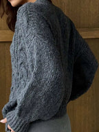 Cable Knit Button-down Cardigan (20)
