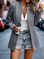 Slim Fit Open Front Blazer (16)