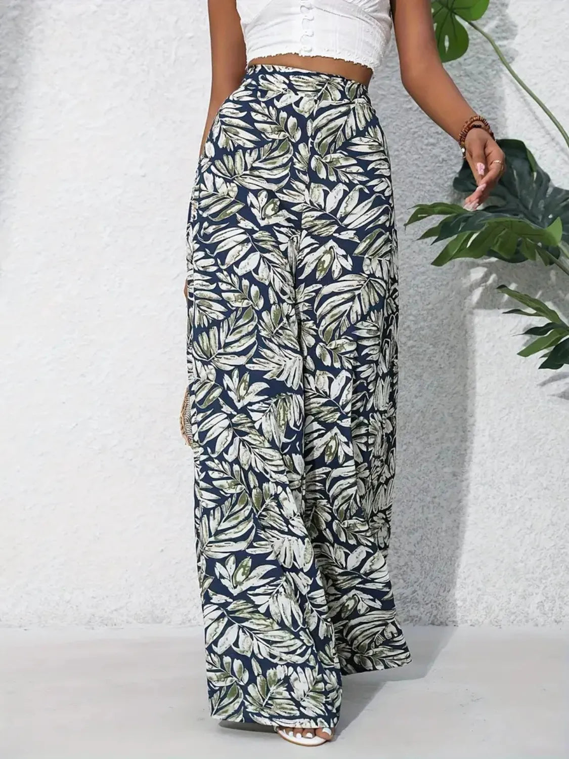 Printed High Waist Wide Leg Pants (6)