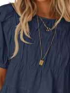 Ruched Tiered Puff Sleeve Blouse (23)