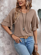 V-neck Half Sleeve Blouse (8)