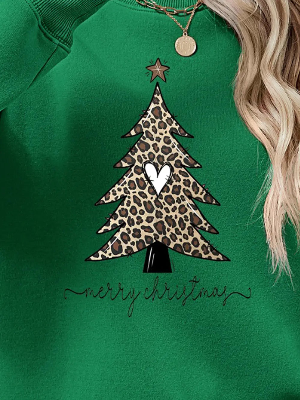 Christmas Tree Graphic Long Sleeve Sweatshirt (20)