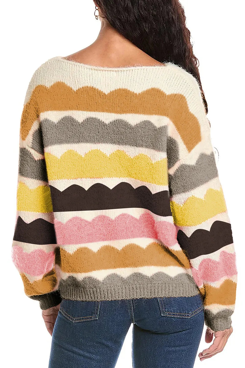 Boat Neck Long Sleeve Sweater (9)
