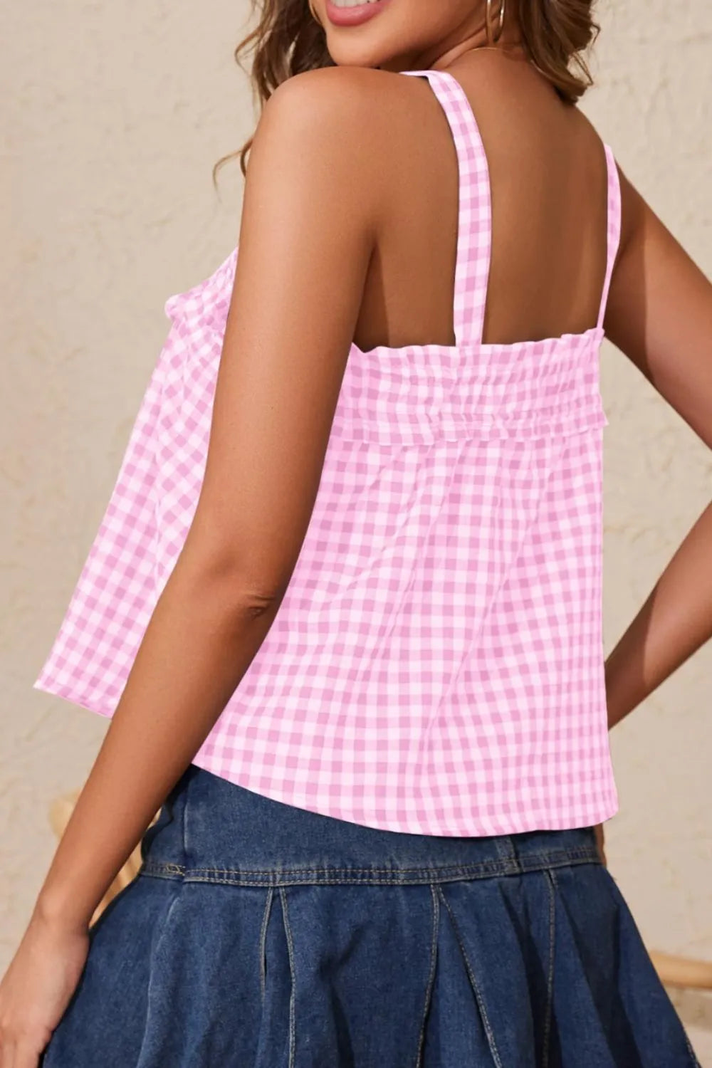 Tied Front Textured Square Neck Cami (29)