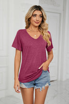 Short Sleeve V-neck T-shirt (6)