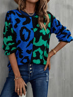 Round Neck Contrast Dropped Shoulder Sweater (8)