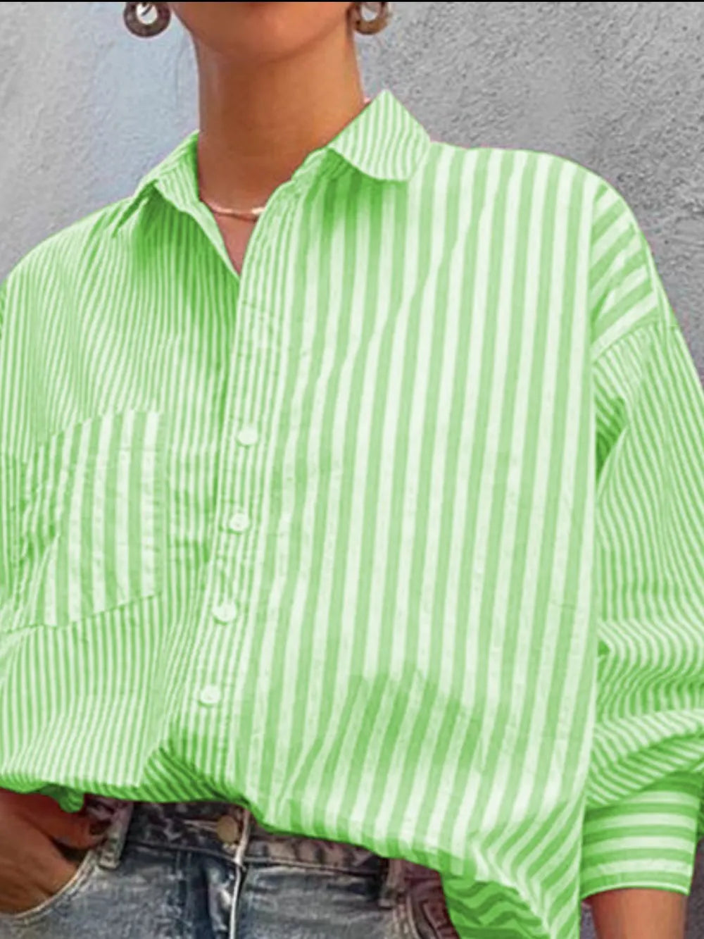 Striped Button Down Long Sleeve Shirt (9)