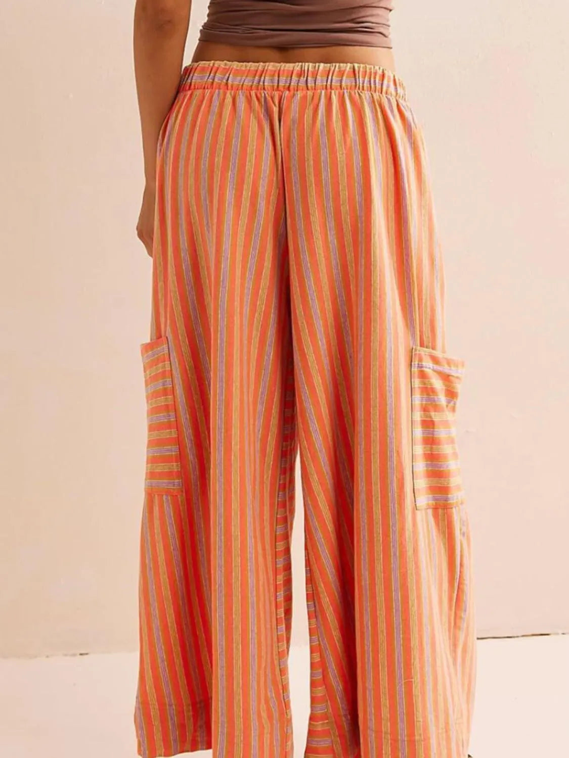 Contrast Striped Wide Leg Pants (9)