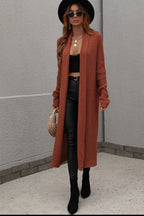 Waffle Knit Open Front Duster Cardigan Pockets (6)