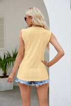 Contrast Eyelet V-neck Tank (27)