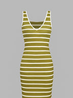 Striped Bodycon Knit Midi Dress (13)