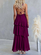 Sleeveless Ruffled Layered Backless Maxi Dress (30)