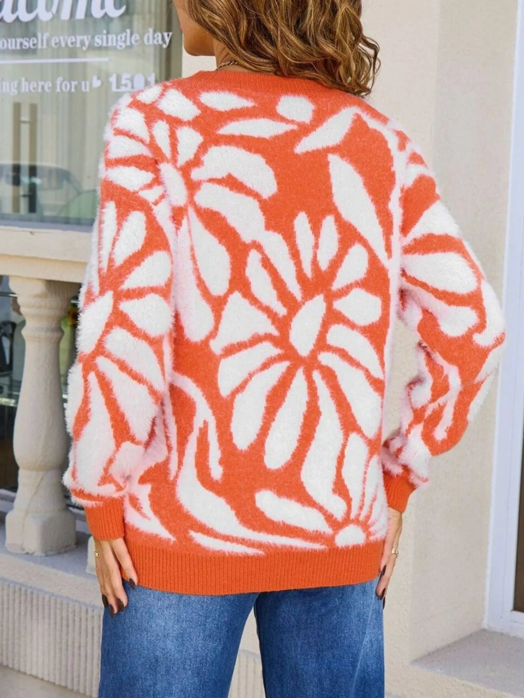 Fuzzy Knit Round Neck Sweater (12)