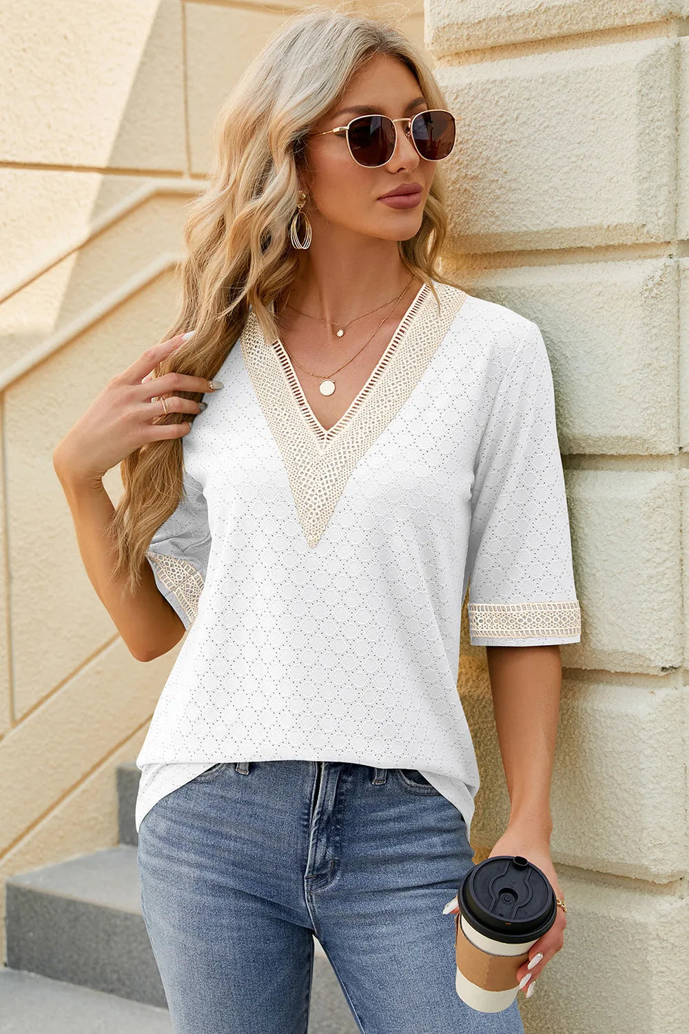 V-neck Half Sleeve T-shirt (15)